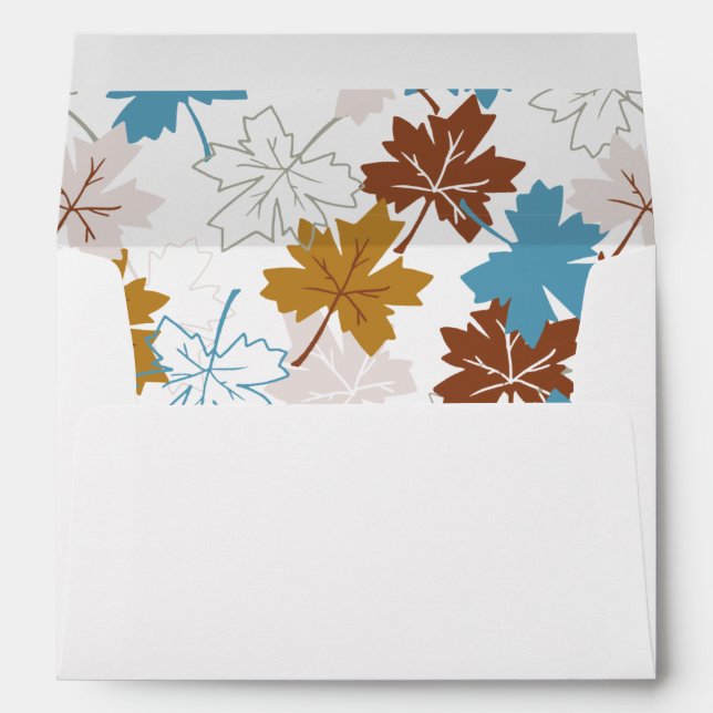 Enveloppe Motif D'Automne Des Feuilles D'Érable Bleu Et Brow (Dos (Bas))