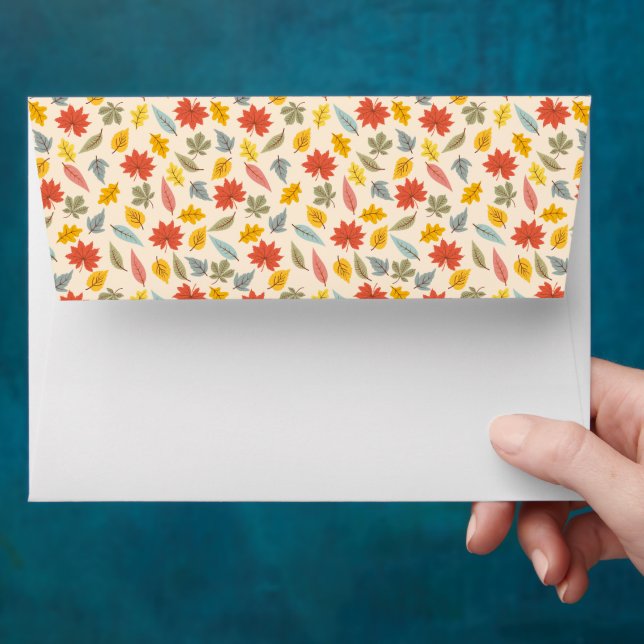Enveloppe Motif d'automne feuille colorée (Hand)