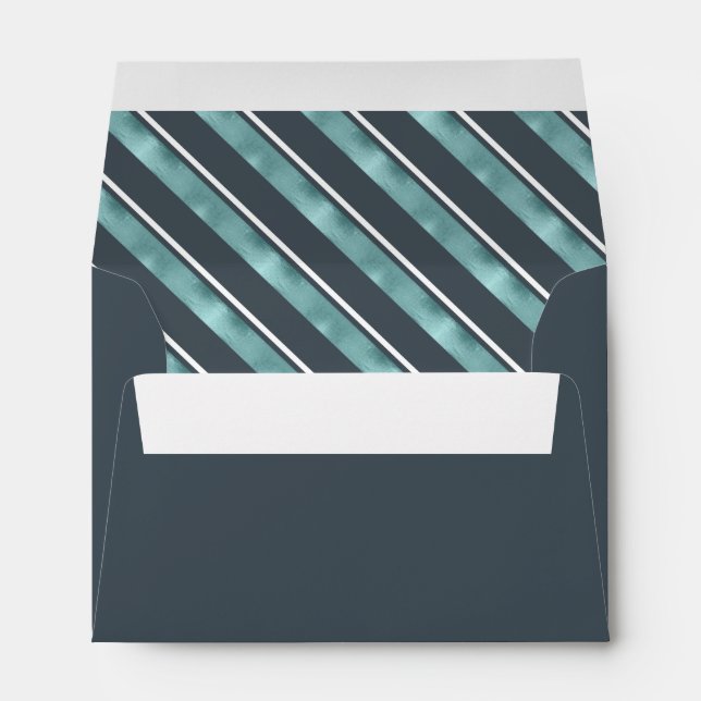 Enveloppe Motif de bande de Noël ID Turquoise862 (Dos (Bas))
