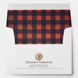 Enveloppe Motif de bûcheron et pied d'ours Imprimer Bois