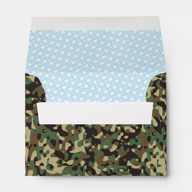 Enveloppe Motif de camouflage vert, noir et marron (Dos (Bas))