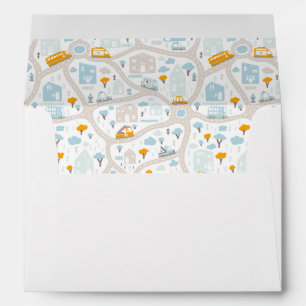 Enveloppe Motif de carte de quartier de Cute Pastel