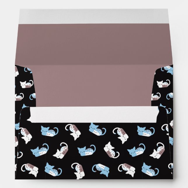 Enveloppe motif de chat mignonne (Dos (Bas))