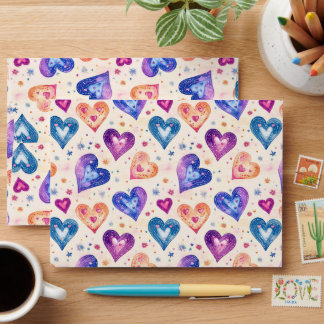 Enveloppe motif de cœur