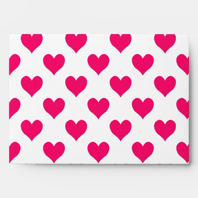 Enveloppe Motif de coeur blanc et rose (Devant)