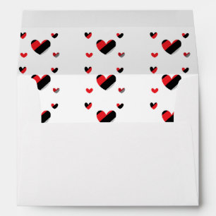Enveloppe Motif de coeurs joyeux