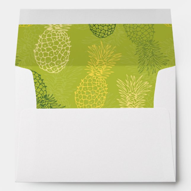 Enveloppe Motif de contour de l'ananas sur vert (Dos (Bas))