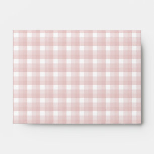 Enveloppe Motif de contrôle de guingan. Rouge et blanc
