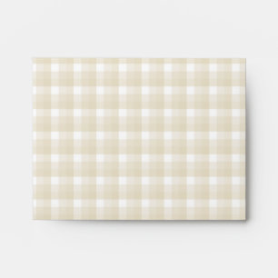Enveloppe Motif de contrôle de guingan. Tan et blanc