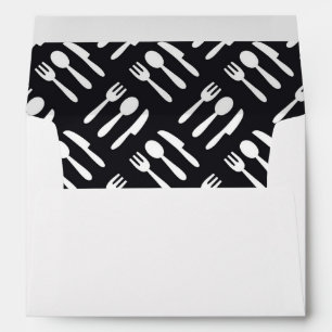 Enveloppe motif de couteau à cuillère à fourche