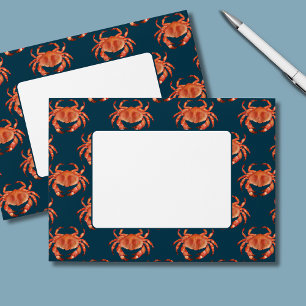 Enveloppe motif de crabe