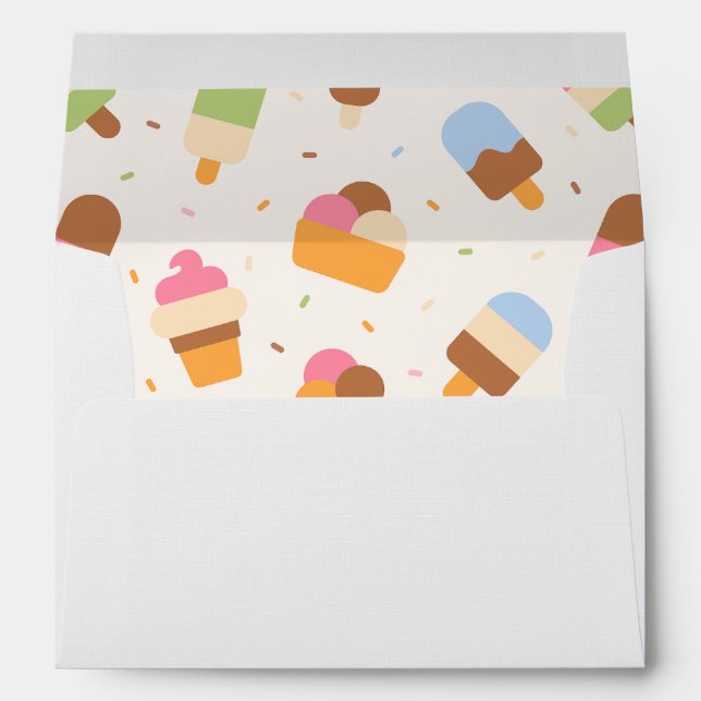 Enveloppe Motif de crème glacée, cône de crème glacée, Popsi (Dos (Bas))