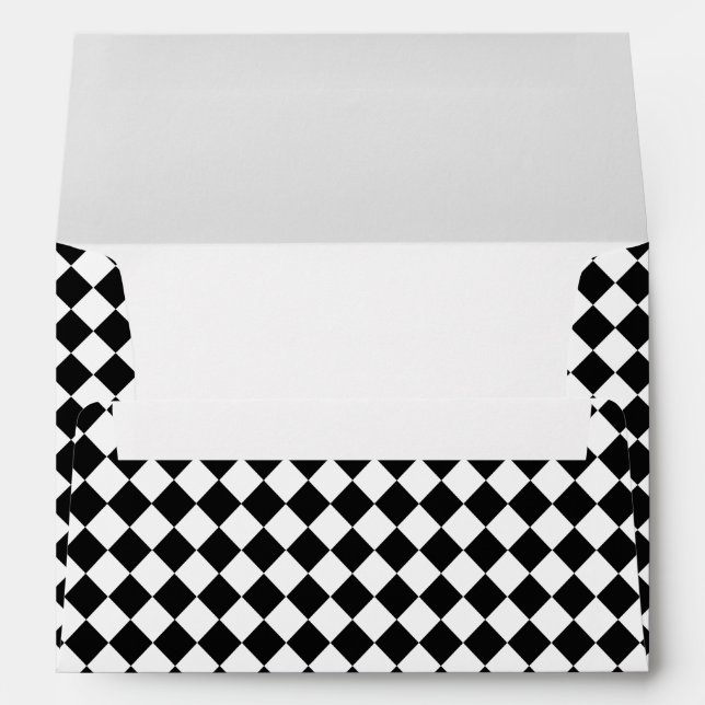 Enveloppe Motif de diamants noir et blanc par Shirley Taylor (Dos (Bas))