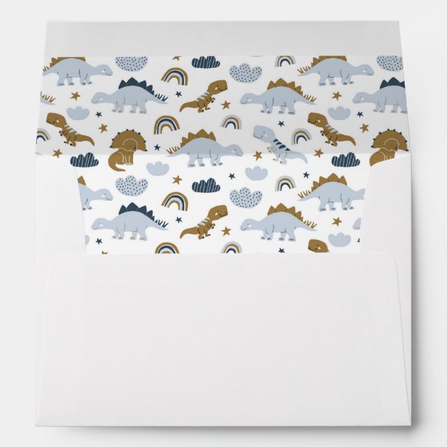 Enveloppe Motif de dinosaure arc-en-ciel mignon (Dos (Bas))