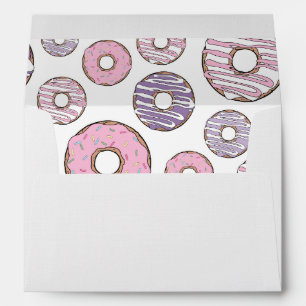 Enveloppe Motif De Donuts, Donuts Roses, Donuts Violets