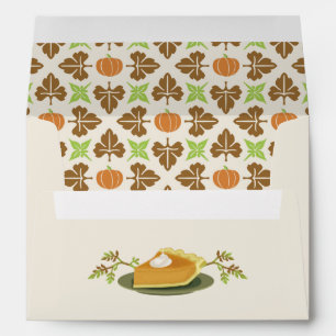 Enveloppe Motif de feuille de tarte de citrouille de partie