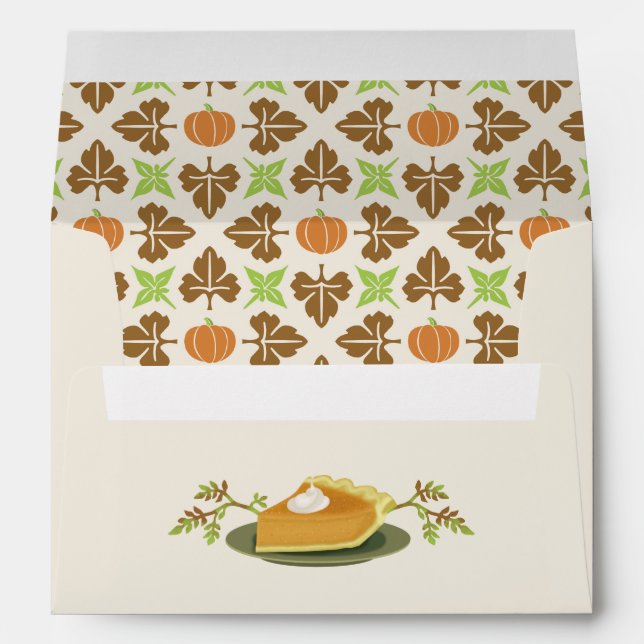 Enveloppe Motif de feuille de tarte de citrouille de partie (Dos (Bas))