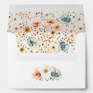 Enveloppe Motif de fleurs sauvages aquarelle Boho Élégant Mo