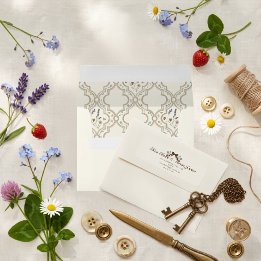 Enveloppe Motif de fleurs sauvages de prairie campagnarde vi