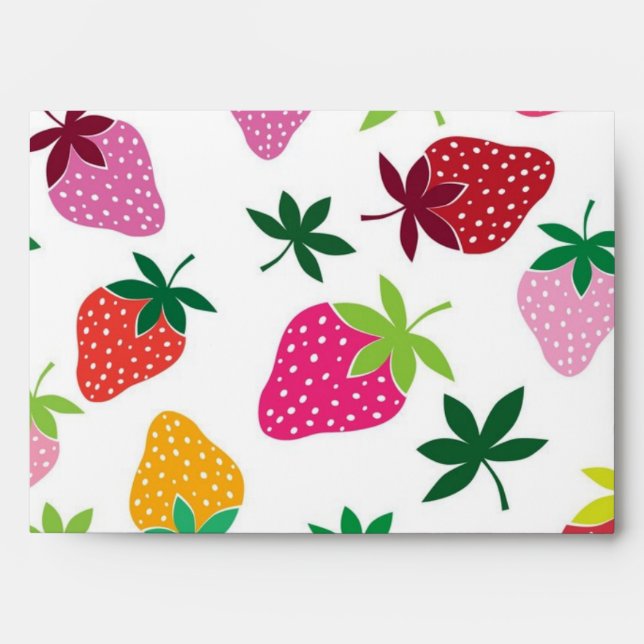Enveloppe Motif de fraises (Devant)
