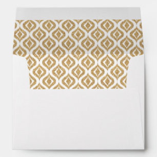 Enveloppe Motif de la Parties scintillant d'or de Faux Retro