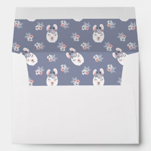 Enveloppe Motif de lamas et de fleurs