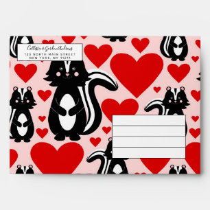 Enveloppe Motif de l'illustration du coeur rose de Valentine