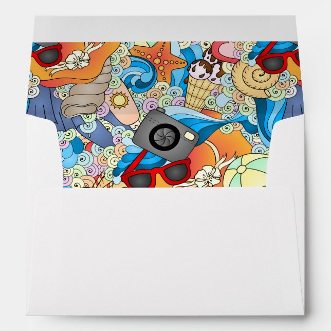 Enveloppe Motif de loisirs d'été (Dos (Bas))