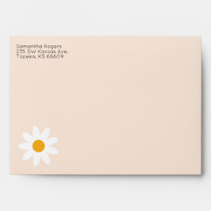 Enveloppe Motif de marguerite rétro personnalisée