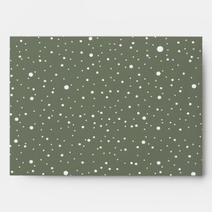 Enveloppe Motif de neige blanche Taupe Green Custom Noël