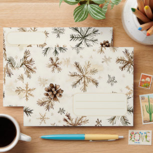 Enveloppe motif de Noël rustique vintage