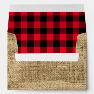Enveloppe Motif de plongée Burlap Red et Black Buffalo