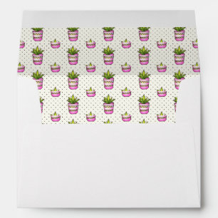 Enveloppe Motif de point succulent de polka d'aquarelle
