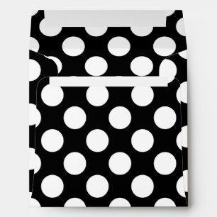 Enveloppe Motif de points Polka noir et blanc