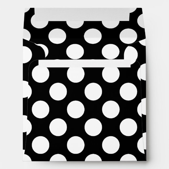 Enveloppe Motif de points Polka noir et blanc (Dos (Bas))
