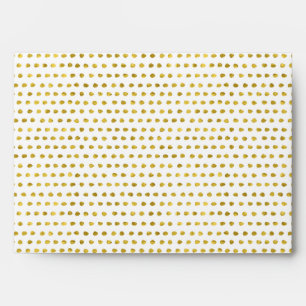 Enveloppe Motif de pois blanc de feuille d'or élégante pet