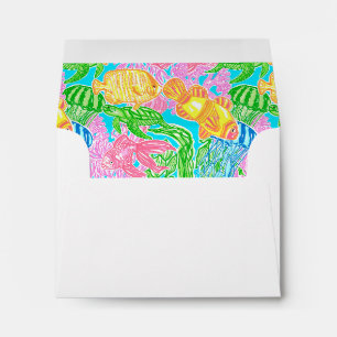 Enveloppe Motif de poissons tropicaux colorés