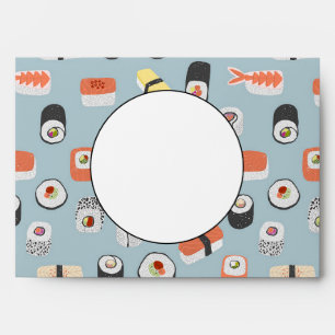 Enveloppe Motif de rouleaux Sushi Nigiri Maki