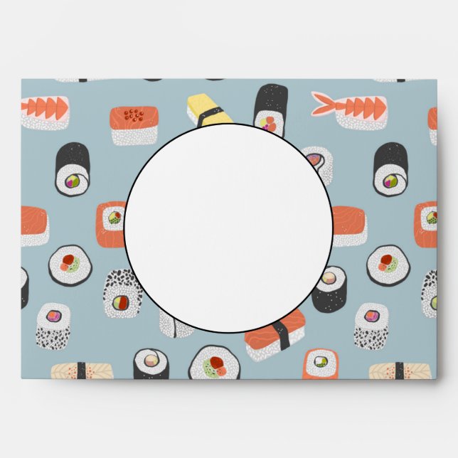 Enveloppe Motif de rouleaux Sushi Nigiri Maki (Devant)
