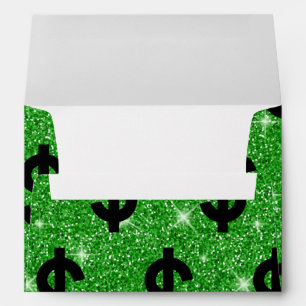 Enveloppe Motif de signe de dollar noir Argent Finance