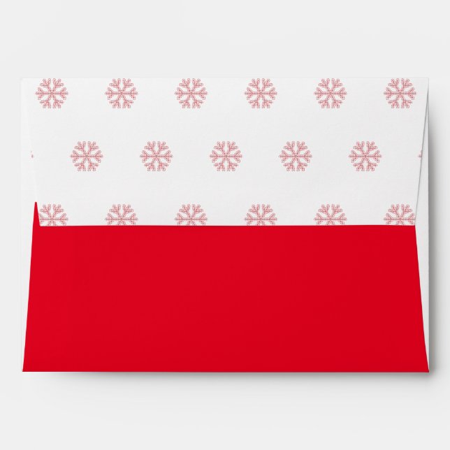 Enveloppe Motif de snowflakes Red Plaid (Dos (Haut rabat))