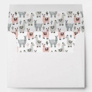 Enveloppe Motif de sourire de lamas