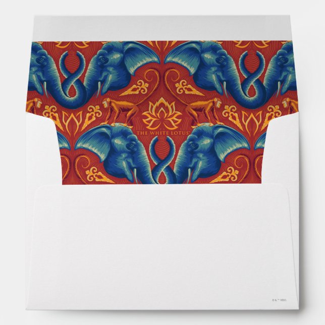 Enveloppe Motif de tapisserie Safari - Le Lotus Blanc (Dos (Bas))