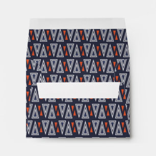Enveloppe Motif de triangles géométriques bleu foncé et roug