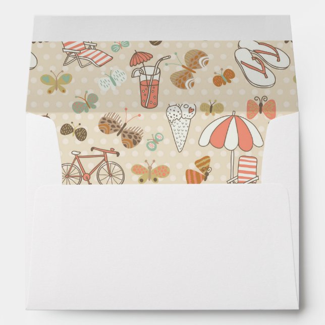 Enveloppe Motif de vacances d'été (Dos (Bas))