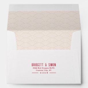 Enveloppe Motif de vague Style beige préadressé