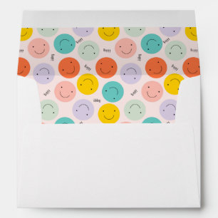 Enveloppe Motif de visage joyeux souriant coloré