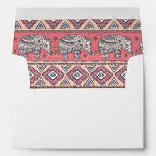 Enveloppe Motif d'éléphant rose