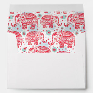 Enveloppe Motif d'éléphant rouge