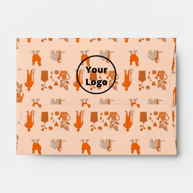 Enveloppe Motif d'entreprise agricole orange (Dos (Haut rabat))